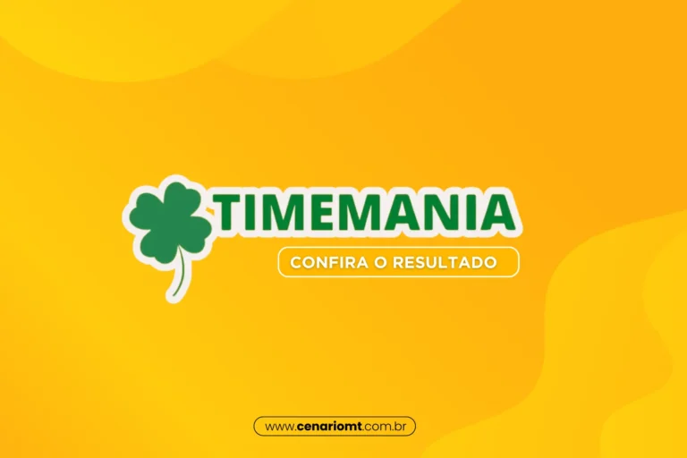 Arte para a timemania com trevo verde e fundo amarelo