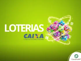 Volante da Lotofácil e painel do Espaço da Sorte da Caixa.