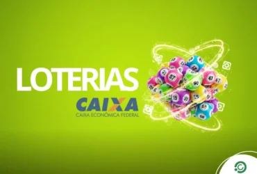 Volante da Lotofácil e painel do Espaço da Sorte da Caixa.