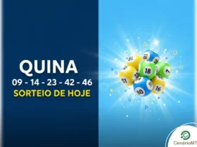 Volante da Quina e painel do sorteio no Espaço da Sorte.