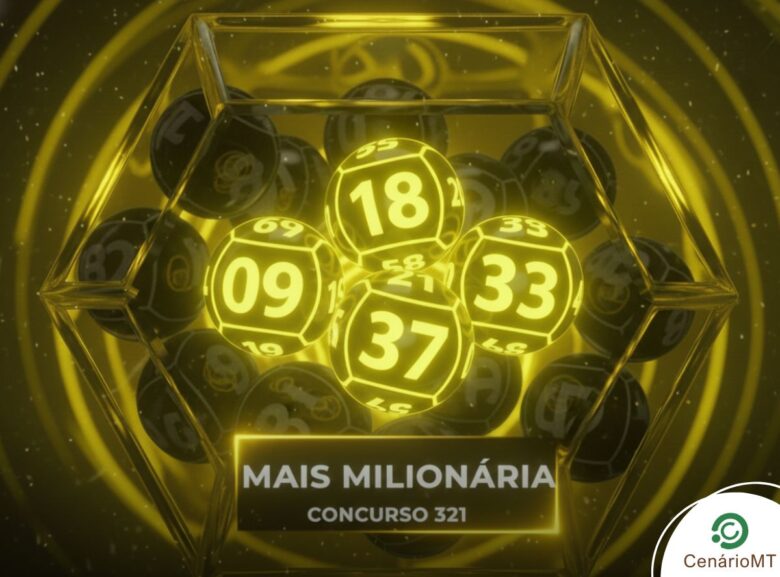 Imagem com bolas de sorteio ilustrativas para a loteria +Milionária de hoje