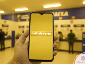 Dia de Sorte 1192: veja estratégias práticas e palpites para o sorteio de R$ 150 mil nesta terça (24) 23 Celular com a logo da loteria Dia de Sorte em uma lotérica da Caixa Econômica Federal