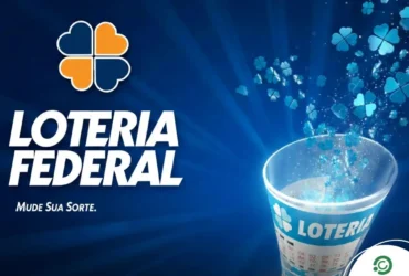 Loteria Federal 6050: como apostar e estratégias inteligentes para o sorteio de hoje 15 Banner ilustrativo para o sorteio da loteria federal da caixa em padrão azul