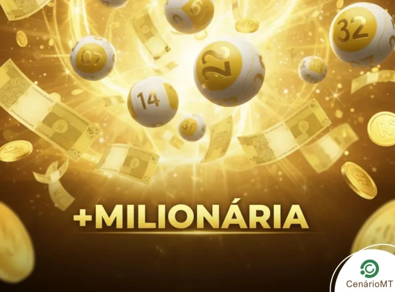 Resultado da +Milionária 340: Veja os números e trevos sorteados para o prêmio de R$ 32 milhões (25/03) 1 Arte dourada para o concurso de hoje da +Milionária