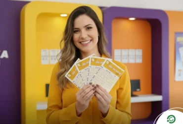 Dia de Sorte hoje: concurso 1187 pode pagar R$ 2,3 milhões nesta quinta (12); veja palpites e estratégias para apostar 33 mulher segurando volantes da dia de sorte