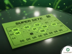 Volante da Super Sete com os números sorteados do concurso 803