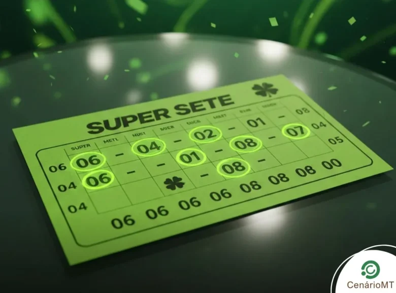Volante da Super Sete com os números sorteados do concurso 803