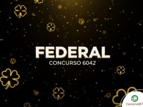 Loteria Federal 6042 sorteia prêmio de R$ 500 mil hoje (14/02); saiba como funciona e o horário 3 Banner preto com trevos dourados para a loteria federal concurso 6042