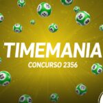 Banner ilustrativo com fundo amarelo e detalhes verdes para a Timemania concurso 2356