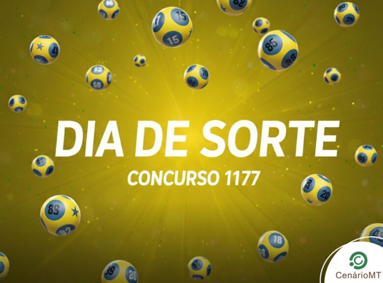 Banner decorativo com padrão de cores amarelo e detalhes azuis para a Dia de Sorte 1177
