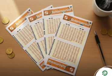 Resultado da Lotomania 2903: Confira as 20 dezenas sorteadas nesta segunda (23/03) 9 Bilhetes da Lotomania com moedas e caneta ao lado.