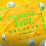 Banner ilustrativo para a Timemania com os números e time do coração sorteados nesta quinta 19/02