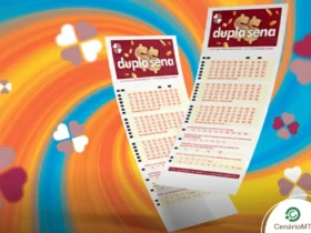 Resultado da Dupla Sena 2931: veja os números sorteados hoje (02/03) 3 Ilustração de dois volantes da Dupla Sena sobre fundo colorido com trevos de quatro folhas.