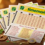 Bilhetes da Timemania acompanhados de ferradura e moedas douradas.