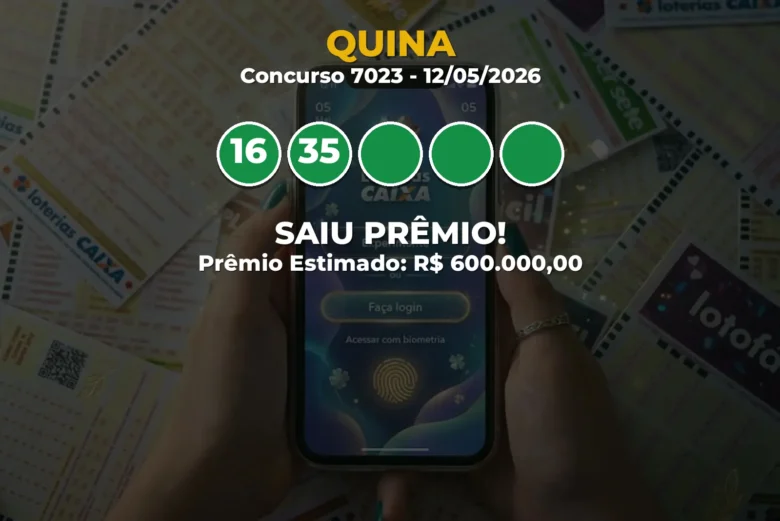 Resultado da Quina Concurso 7023