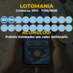 Resultado da Lotomania Concurso 2922