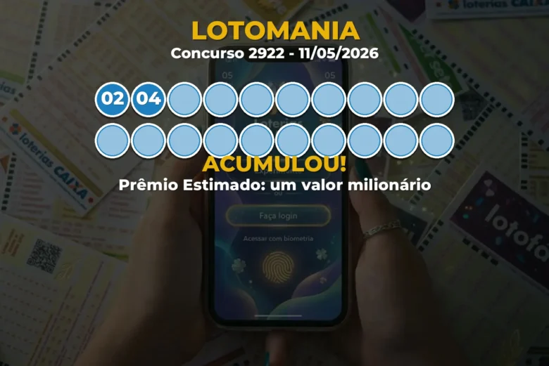 Resultado da Lotomania Concurso 2922