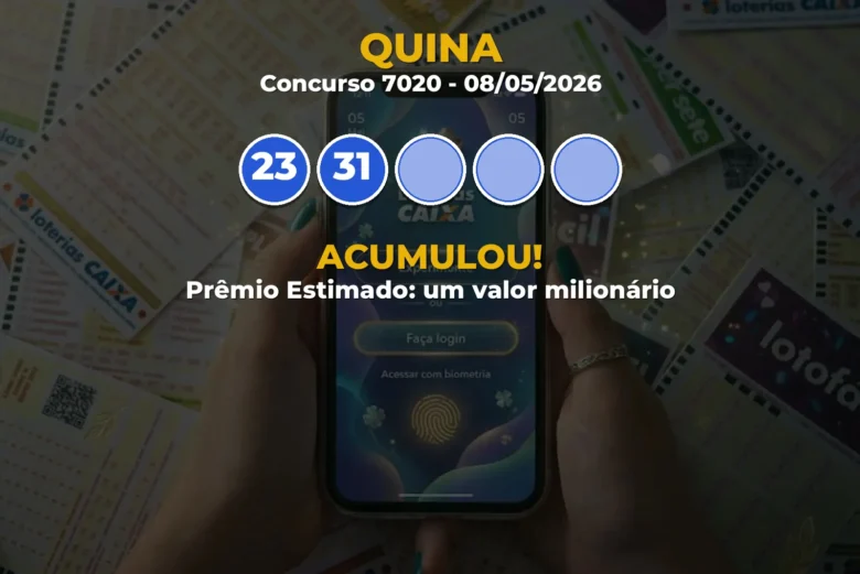 Resultado da Quina Concurso 7020