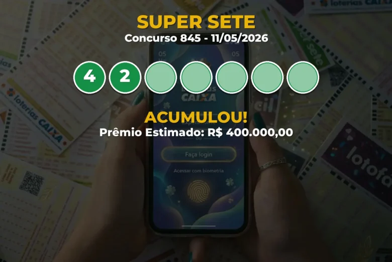 Resultado da Super Sete Concurso 845