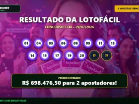 Resultado da Lotofácil 3748: Duas apostas levam R$ 698 mil! 3 Resultado da Lotofácil de hoje