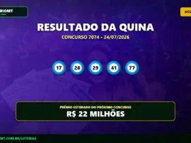 Resultado da quina concurso 7074