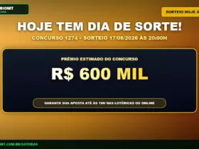 Banner com os dados da Dia de Sorte 1274, incluindo prêmio, data e horário