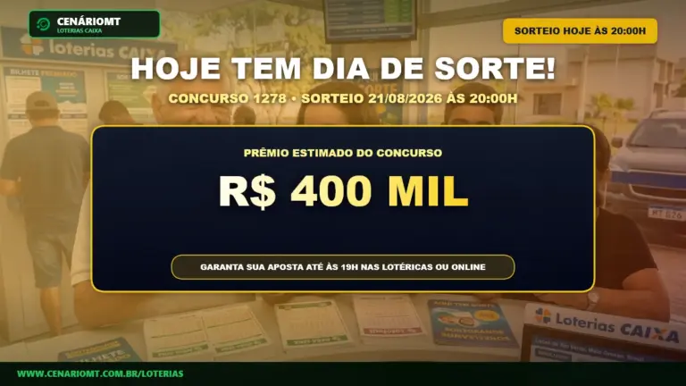 Hoje tem Dia de Sorte! Concurso 1278