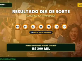 Resultado do Dia de Sorte concurso 1263 com as dezenas e o mês sorteados.