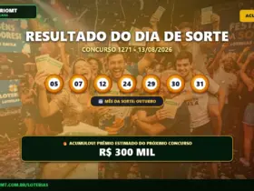 Card com o resultado do Dia de Sorte 1271