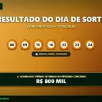 Card com o resultado do Dia de Sorte 1274