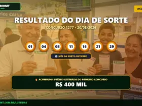 Dia de Sorte 1277: Prêmio acumula para R$ 400 mil; confira o resultado 3 Banner com os dados do resultado do Dia de Sorte 1277