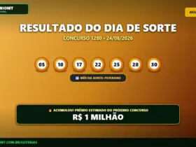 Banner de resultado do Dia de Sorte 1280