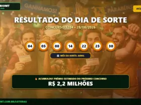 Resultado do Dia de Sorte 1284: Prêmio acumula e vai a R$ 2,2 milhões 33 Dia de Sorte 1284