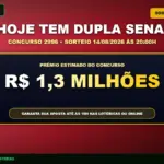 Card de aviso sobre o concurso 2996 da Dupla Sena