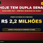 Banner com informações da Dupla Sena 3001
