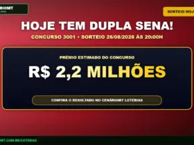 Banner com informações da Dupla Sena 3001