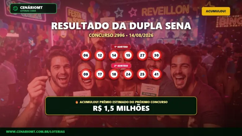 Resultado da Dupla Sena 2996