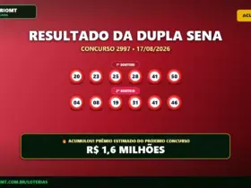 Banner com o resultado da Dupla Sena 2997