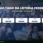 Resultado da Loteria Federal concurso 6088 de 02/08/2026 com os bilhetes premiados