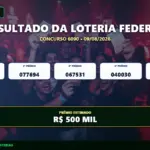 Resultado da Loteria Federal 6090 sorteado em 09/08/2026