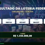 Imagem com o resultado da Loteria Federal concurso 6092 de 16/08/2026 mostrando os bilhetes premiados do 1º ao 5º prêmio.