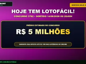 Card de aviso sobre o concurso 3762 da Lotofácil