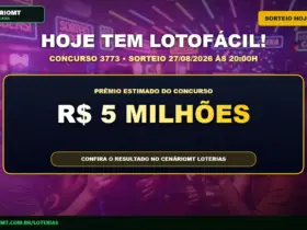 Card do sorteio da Lotofácil concurso 3773 com prêmio estimado de R$ 5 milhões em 27/08/2026 - CenárioMT