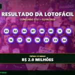 Resultado da Lotofácil concurso 3751 de 02/08/2026 com as quinze dezenas sorteadas