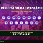 Imagem do resultado da Lotofácil concurso 3763 de 16/08/2026 exibindo as 15 dezenas sorteadas e o valor pago ao ganhador.