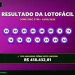 Banner de resultado da Lotofácil 3766