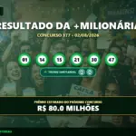 Resultado da Mais Milionária concurso 377 de 02/08/2026 com números e trevos sorteados