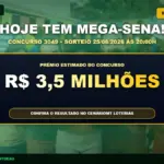 Banner com detalhes da Mega-Sena 3049