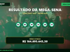 Resultado da Mega-Sena 3042: bolão de Fortaleza leva R$ 164,8 milhões 33 Resultado da Mega-Sena 3042 sorteado em 09/08/2026