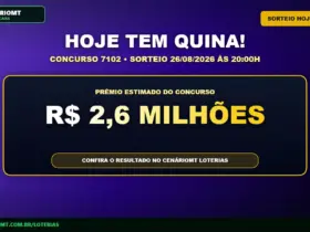 Palpites Quina 7102: Veja sugestões de jogos para o prêmio de R$ 2,6 milhões 27 Banner com informações da Quina 7102